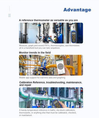 Temp Calibration Reference Thermometer for Industrial Waterproof NTC PRT TC-K TC-T Type