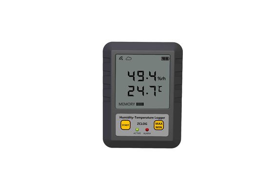 Real Time Temperature Humidity Record Data Logger with Wireless LCD Display in Gray