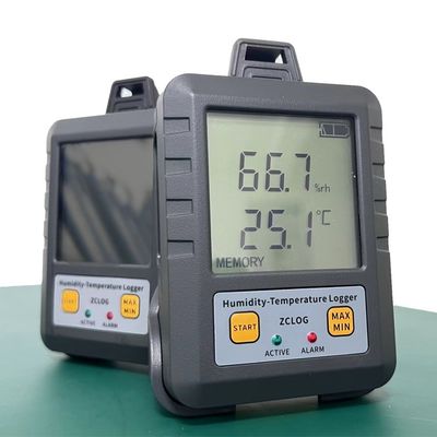 Real Time Temperature Humidity Record Data Logger with Wireless LCD Display in Gray
